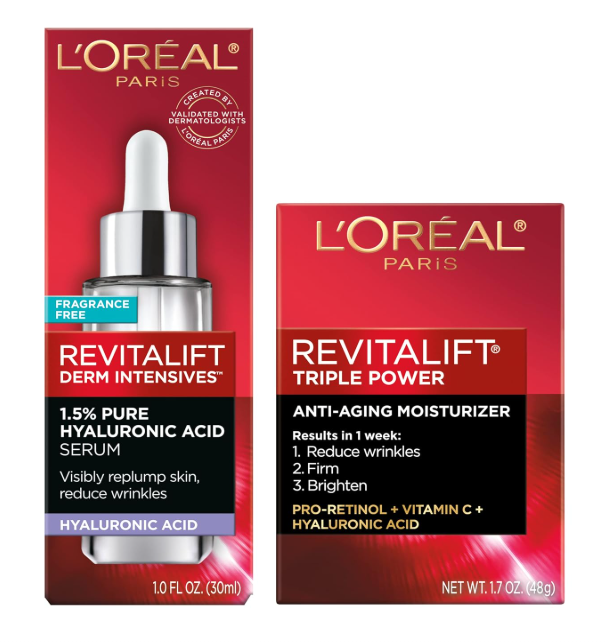 L'Oreal Paris Revitalift Face Serum + Triple Power Anti-Aging Face Moisturizer | Skincare Review | Anti Aging